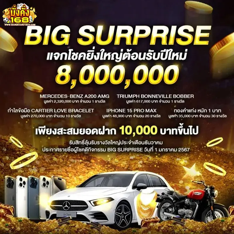 MANGKHANG168 กิจกรรมแจกโชค 8 ล้าน โปรโมชั่นสล็อต คาสิโนเว็บตรง